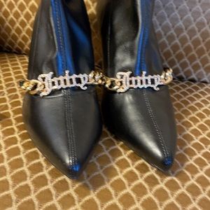 Juicy couture black boots logo size 8 new with tags